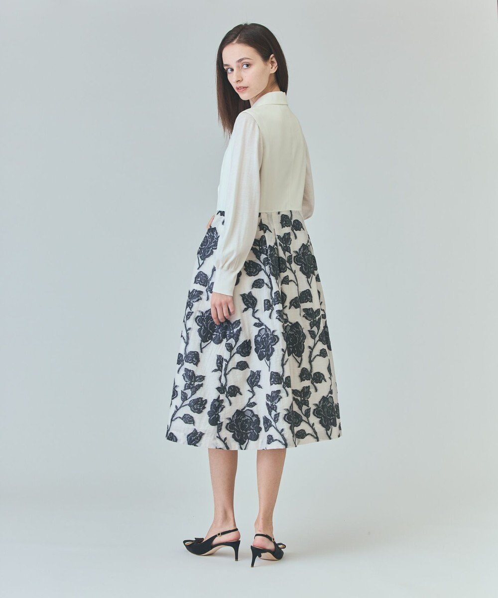 GRACE CONTINENTAL フラワージャガードテーラードレス 