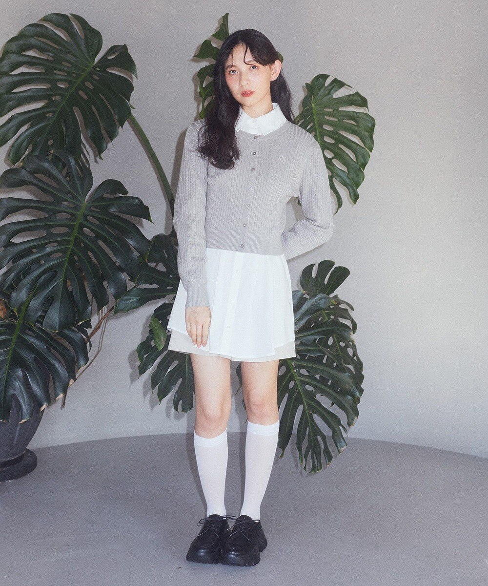 earth music&ecology ミニケーブルコンパクトカーディガン 