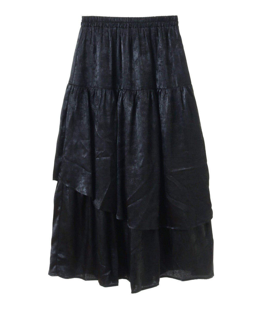YECCA VECCA ラメティアードギャザースカート 