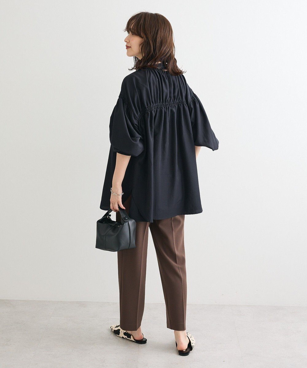 Green Parks ｅａｓｅ　ｂｌｕｅ．バックシャーリングブラウス 