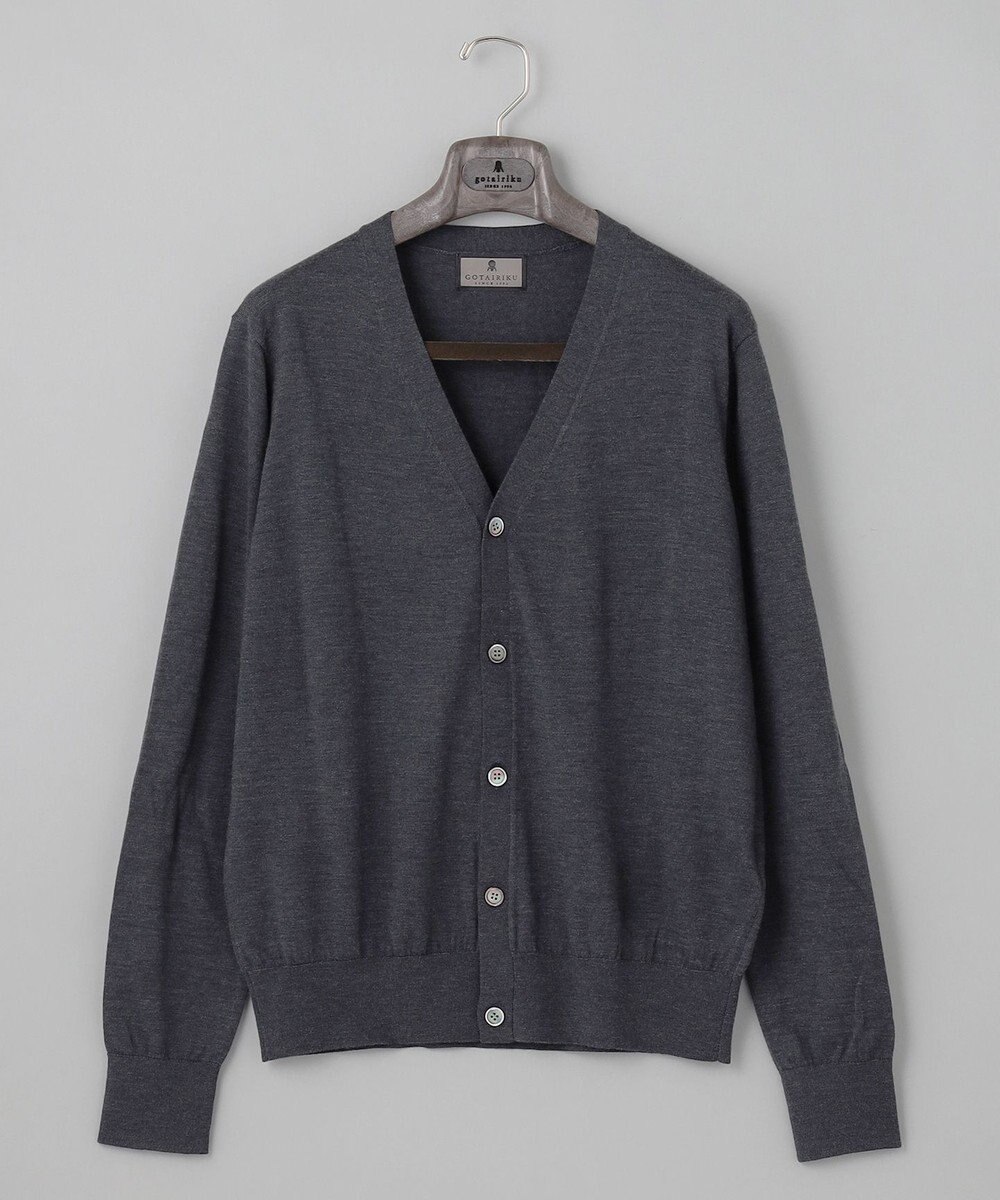 GOTAIRIKU 体温調整に【洗える/チクチクしにくい/ピリングしにくい】イタリア糸 ハイゲージ カーディガン_WOOL100% 