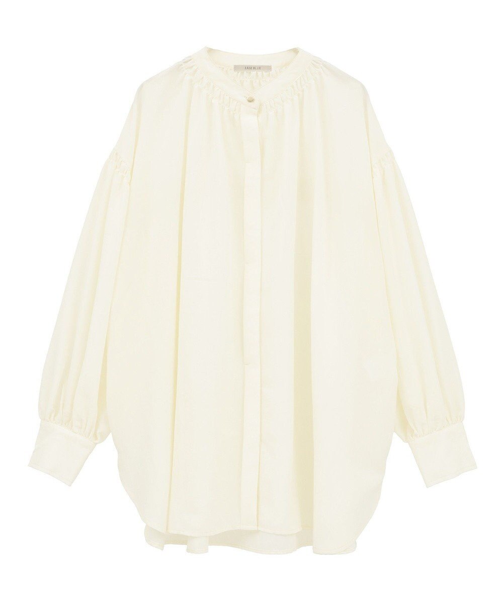 Green Parks ｅａｓｅ　ｂｌｕｅ．バックシャーリングブラウス 