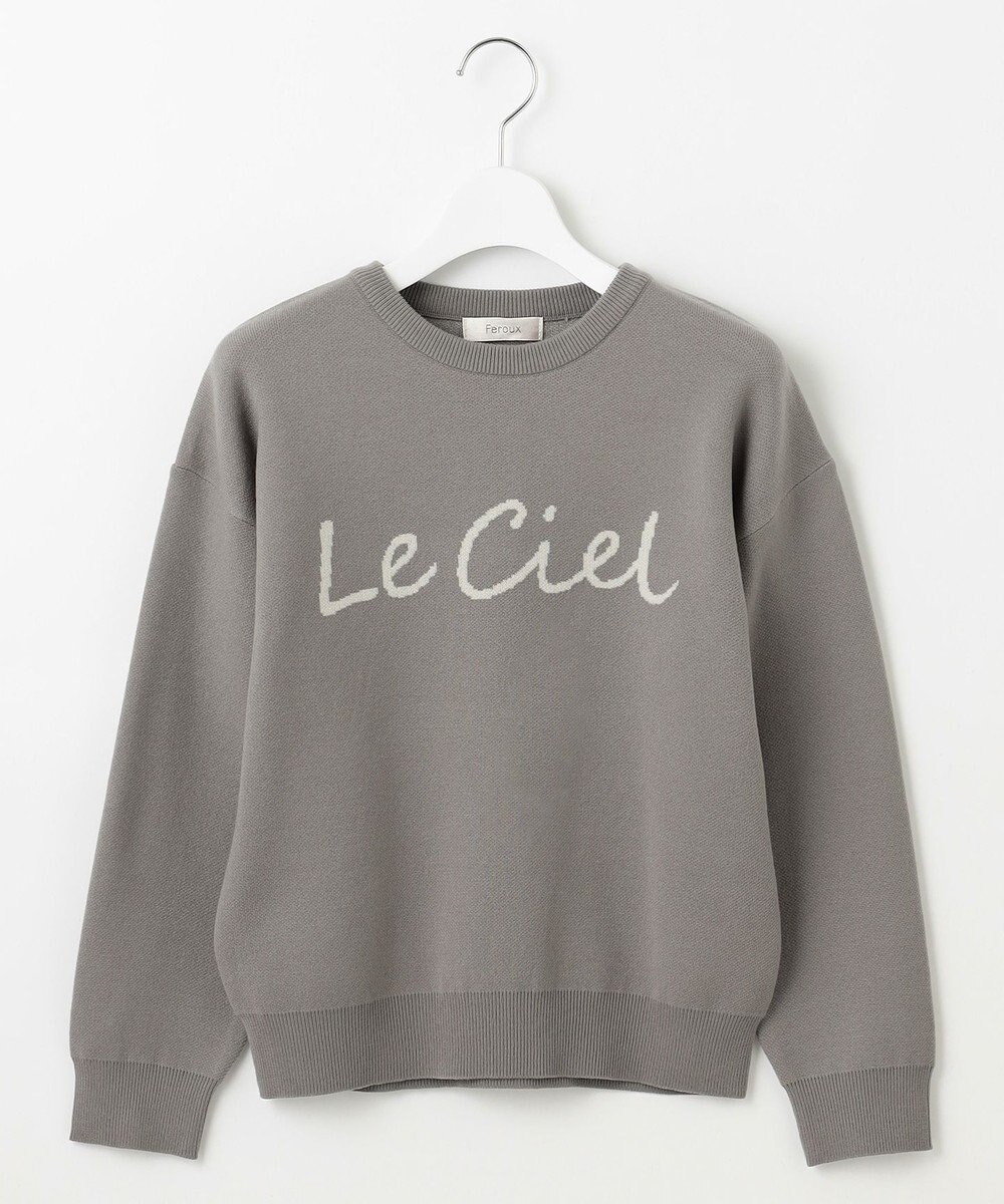 Feroux 【洗える】レタードロゴ プルオーバーニット 