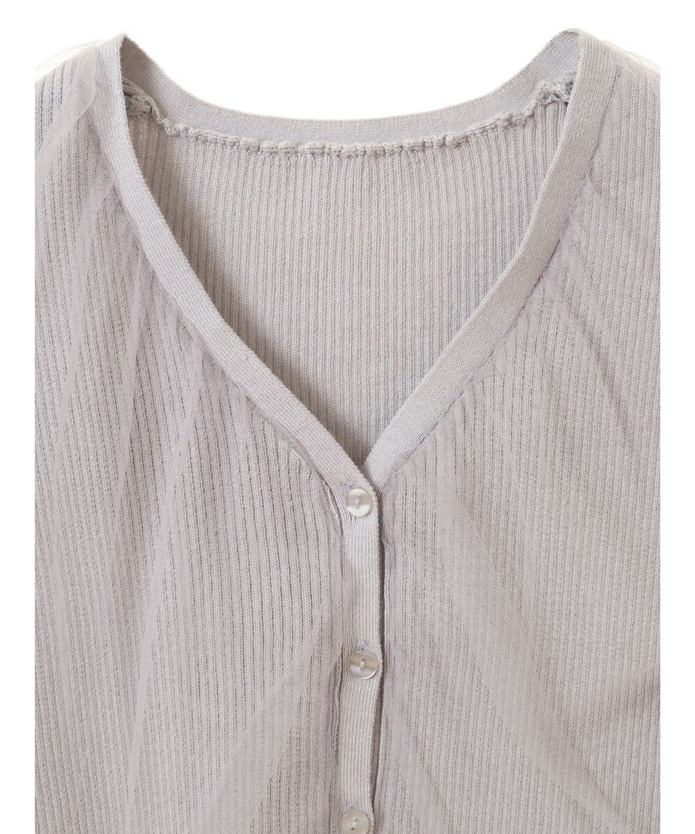 earth music&ecology チュールドッキングノースリカーディガン 