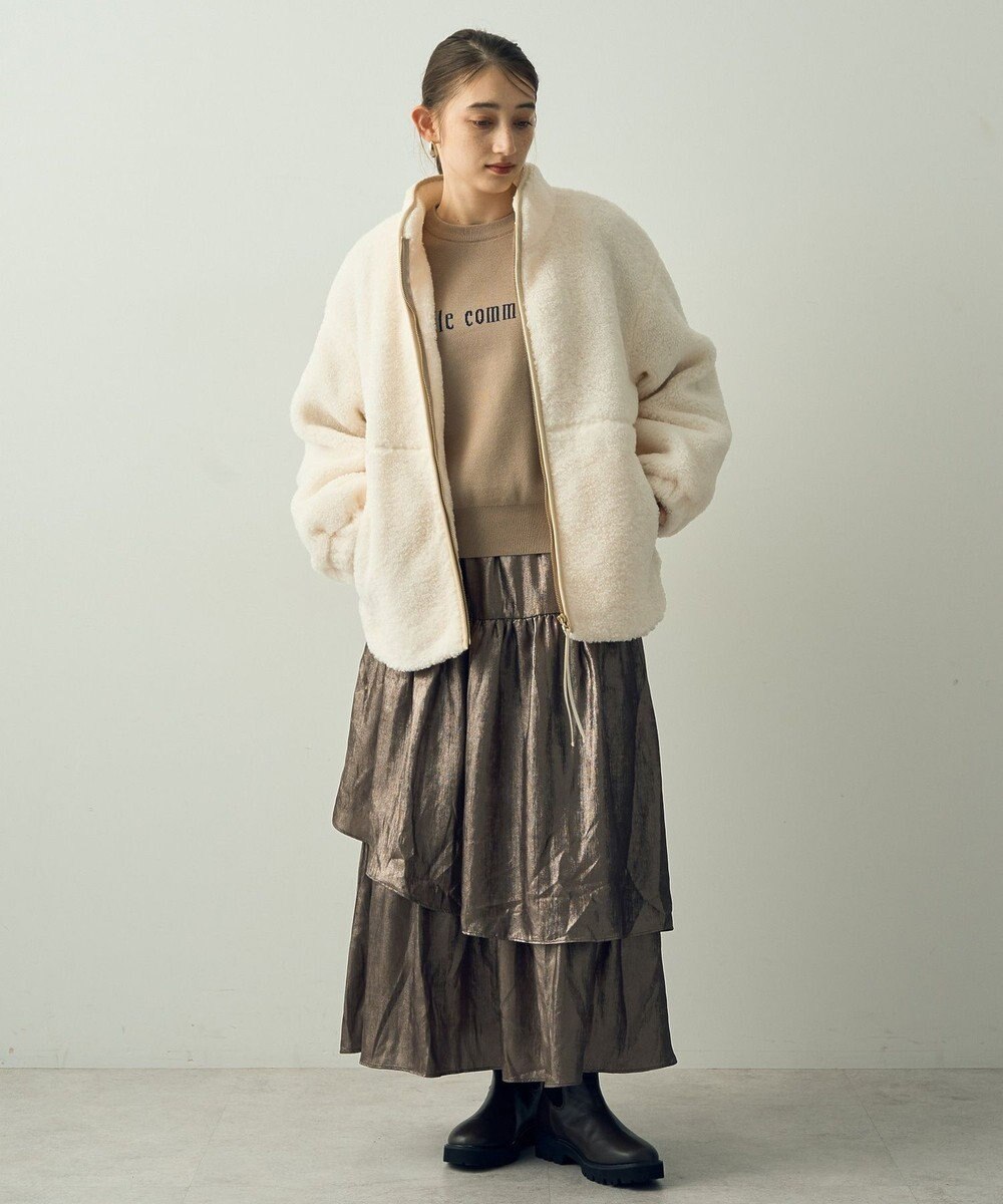YECCA VECCA ラメティアードギャザースカート 