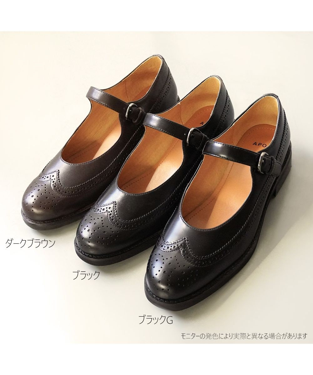 APOM 本革メリージェーンブローグシューズ 30 