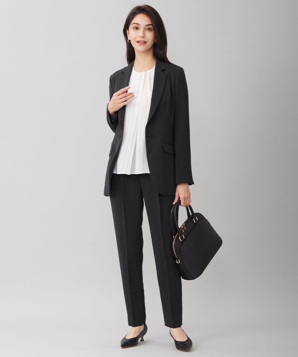 自由区 【洗える】バックサテンアムンゼンストライプ ブラウス 