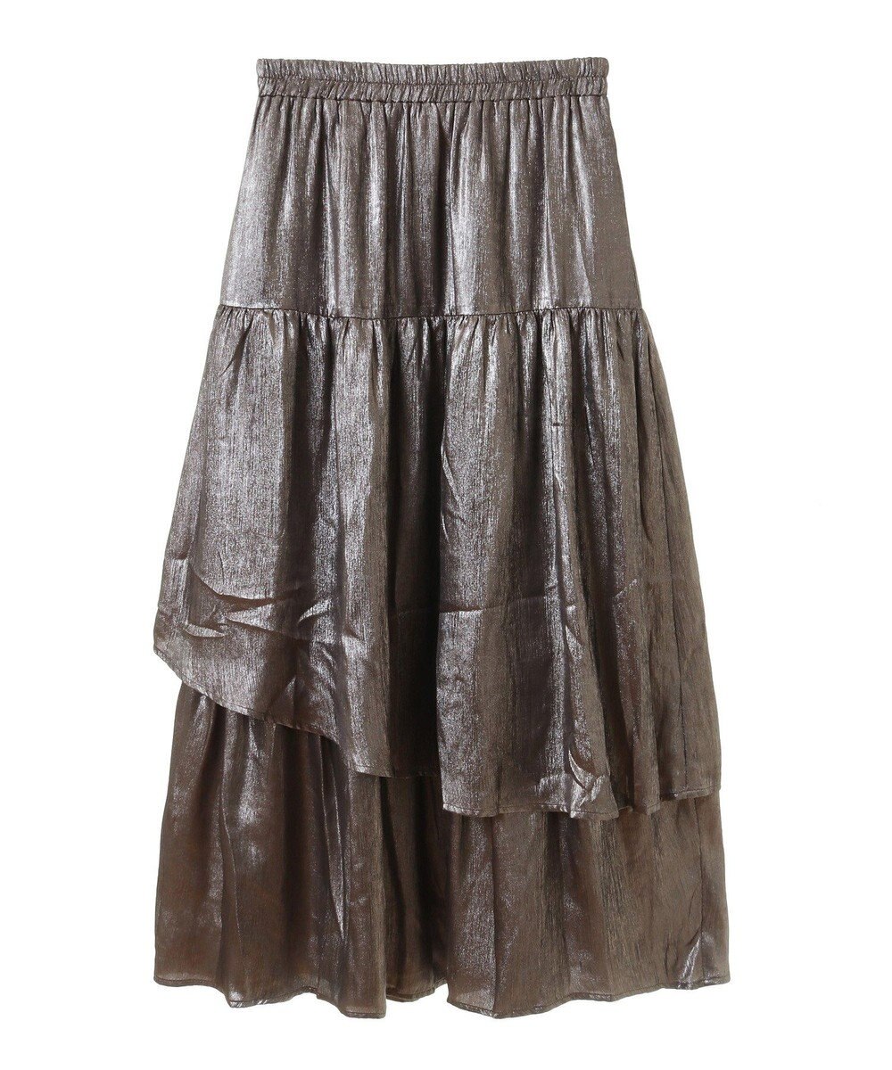 YECCA VECCA ラメティアードギャザースカート 