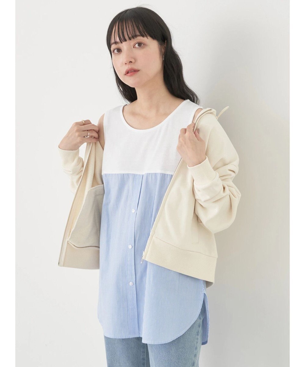 earth music&ecology ＳＥＴ２点カットプルオーバー＋シャツドッキングタンク 