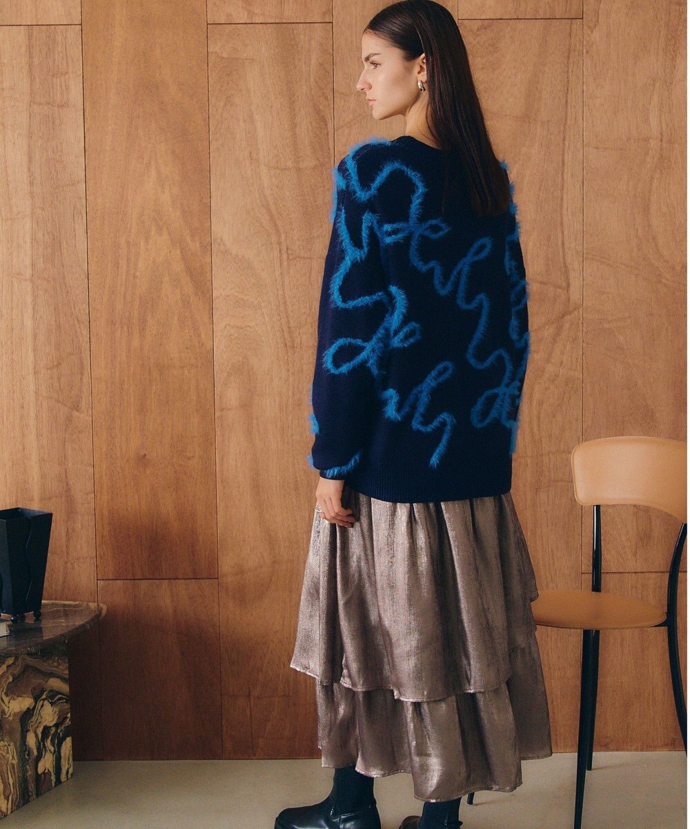 YECCA VECCA ラメティアードギャザースカート 