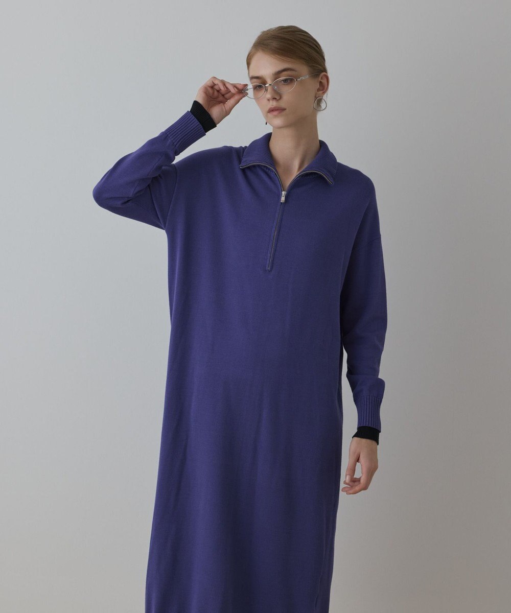 GRACE CONTINENTAL バイカラーストレートニットワンピース 