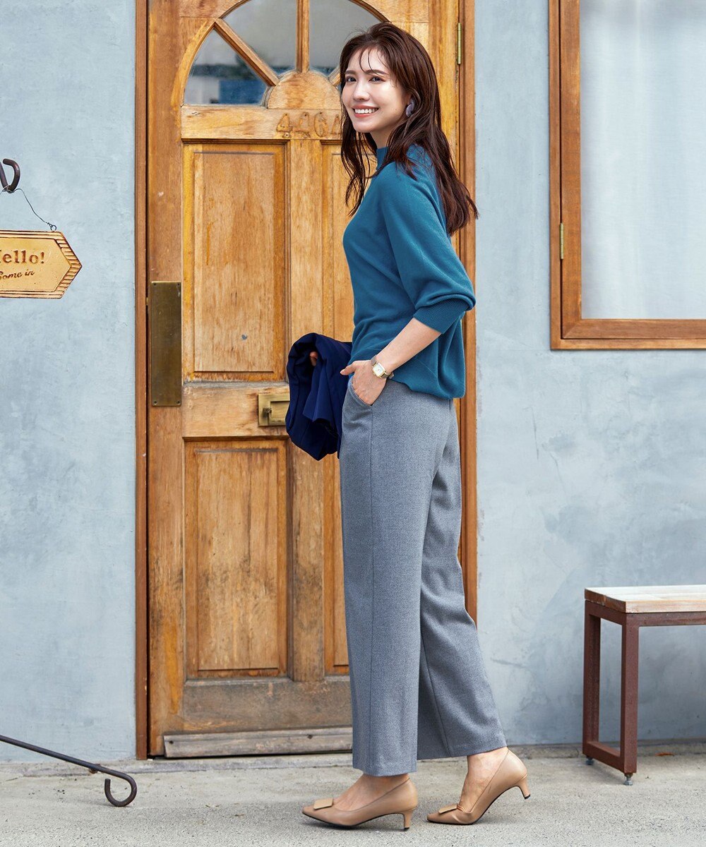 Tiaclasse 【GOLD LABEL・洗える】カシミヤタッチワイドパンツ 