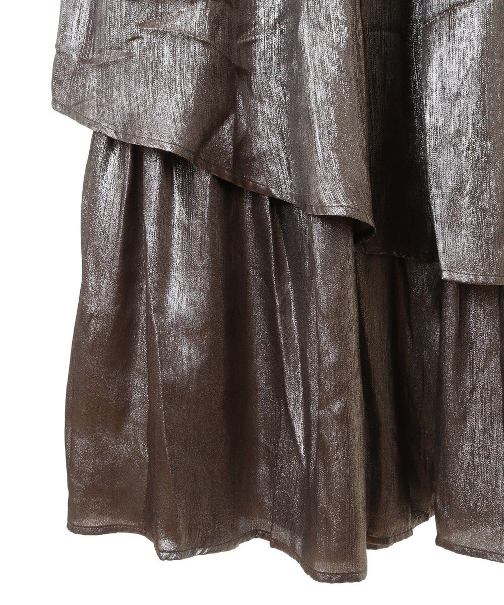 YECCA VECCA ラメティアードギャザースカート 