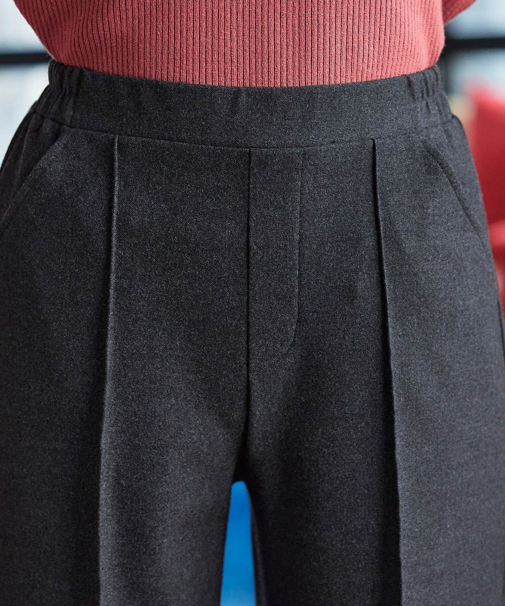 Tiaclasse 【GOLD LABEL・洗える】カシミヤタッチワイドパンツ 