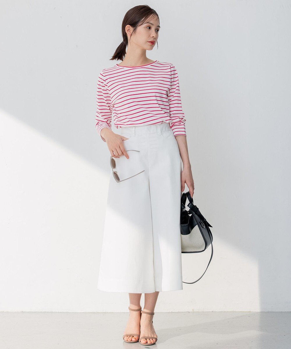 組曲 L プレーティング天竺バックタックボーダー カットソー 