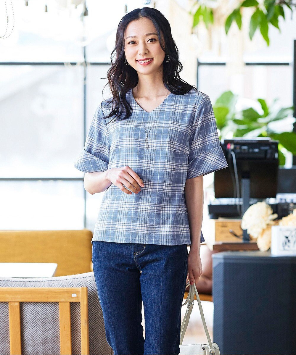 Tiaclasse L 【洗える】ゆったりシルエットの幅広カフスブラウス 