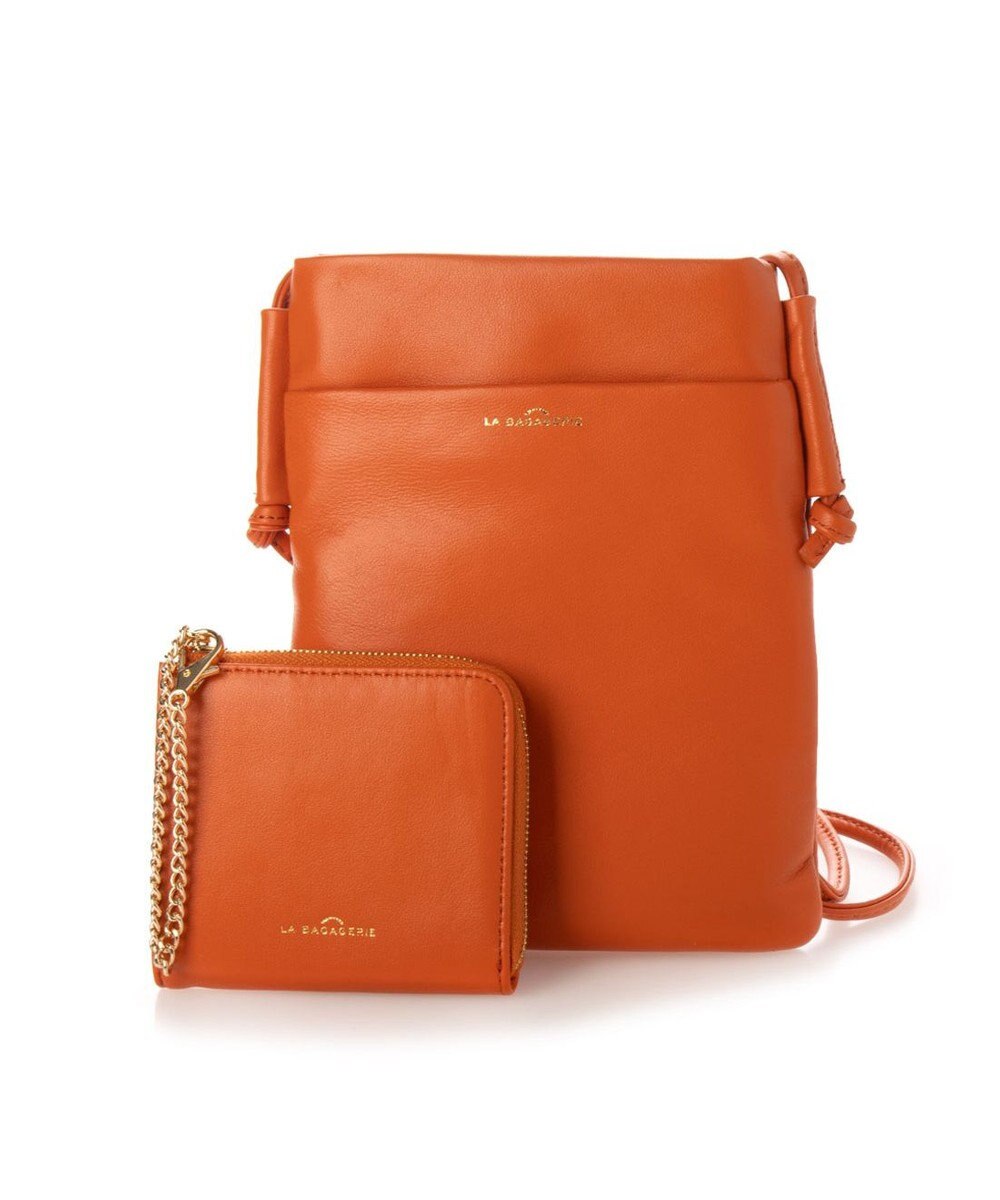 LA BAGAGERIE ミニ財布付き サイドノットショルダー 