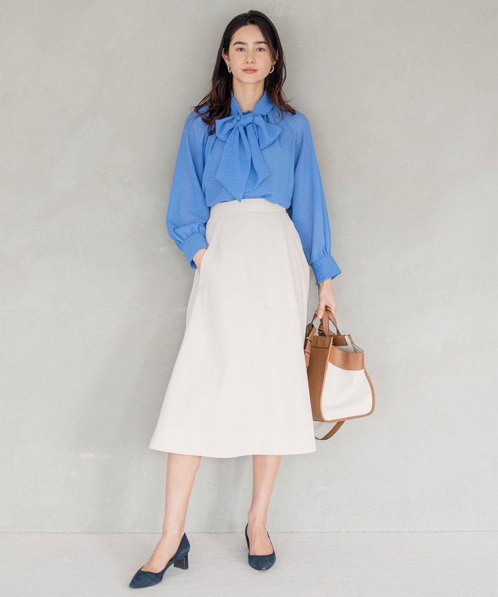 組曲 L 【前後着用可】サッカードビードットプリント ブラウス 