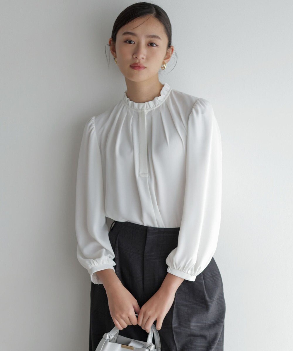組曲 S ライトデシンフリル襟 ブラウス 
