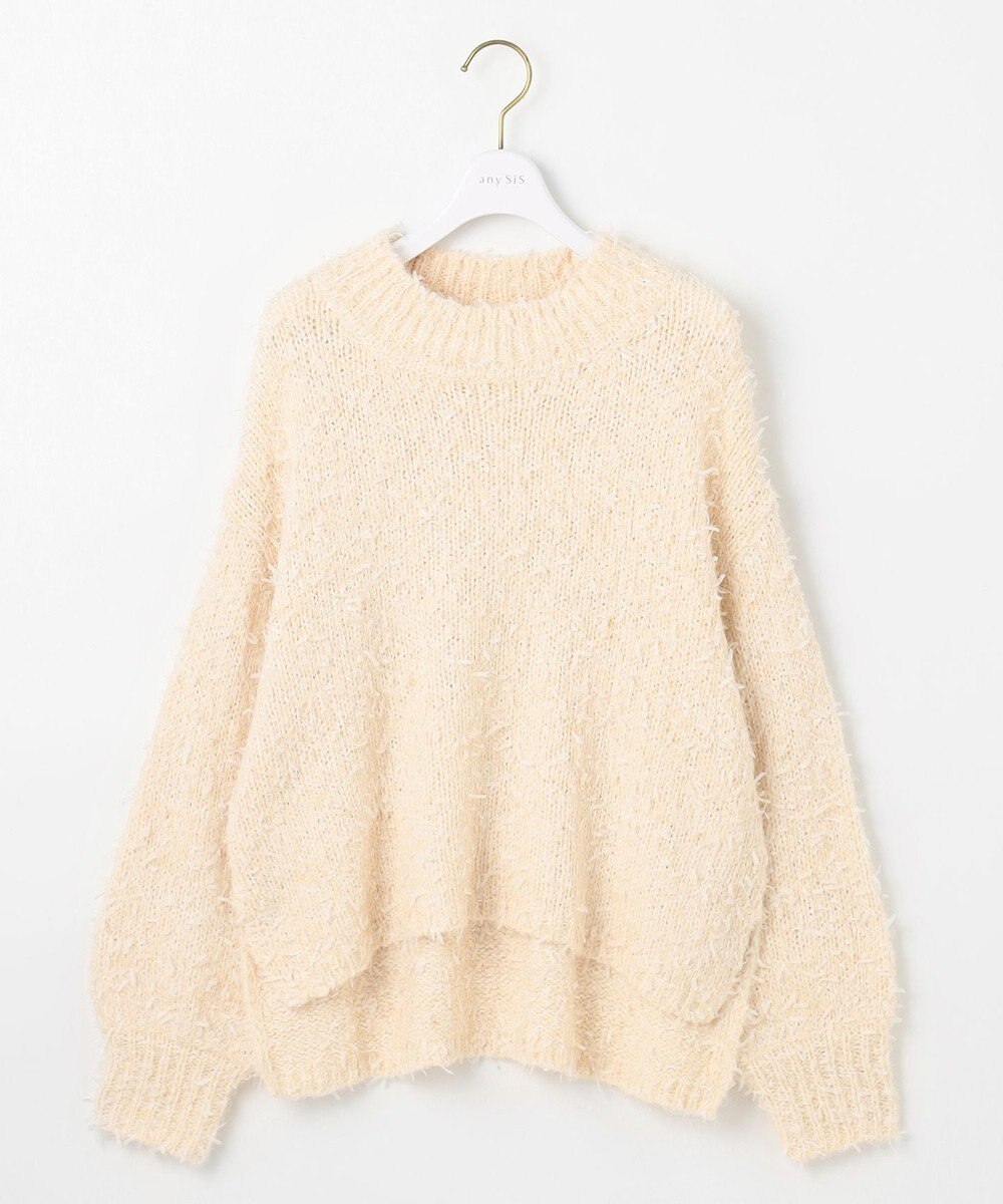 ANY SIS 【洗える】リボンヤーンミックス ニット 