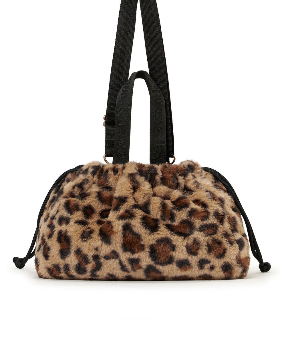LeSportsac FUR DRAWSTRING TOTE/レオパードフラッフィーファー 