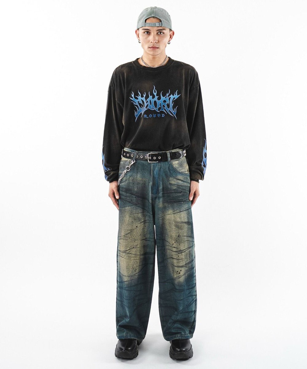 WEGO 【ユニセックス着用ITEM】スーパーバギーダーティデニムパンツ 