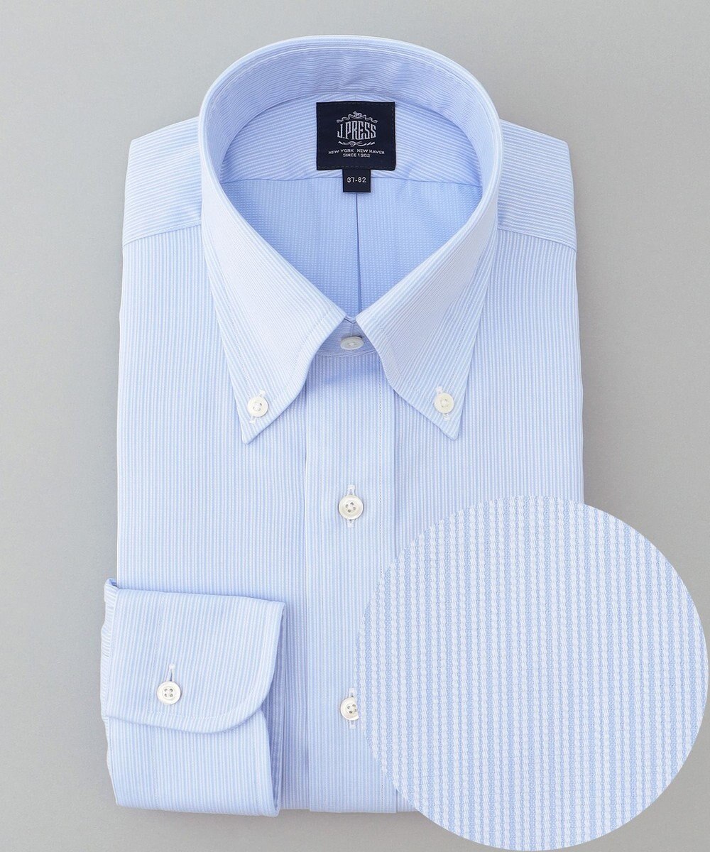 J.PRESS MEN 【PREMIUM PLEATS / 形態安定】スーピマコットンマイクロストライプ シャツ/B.D. 