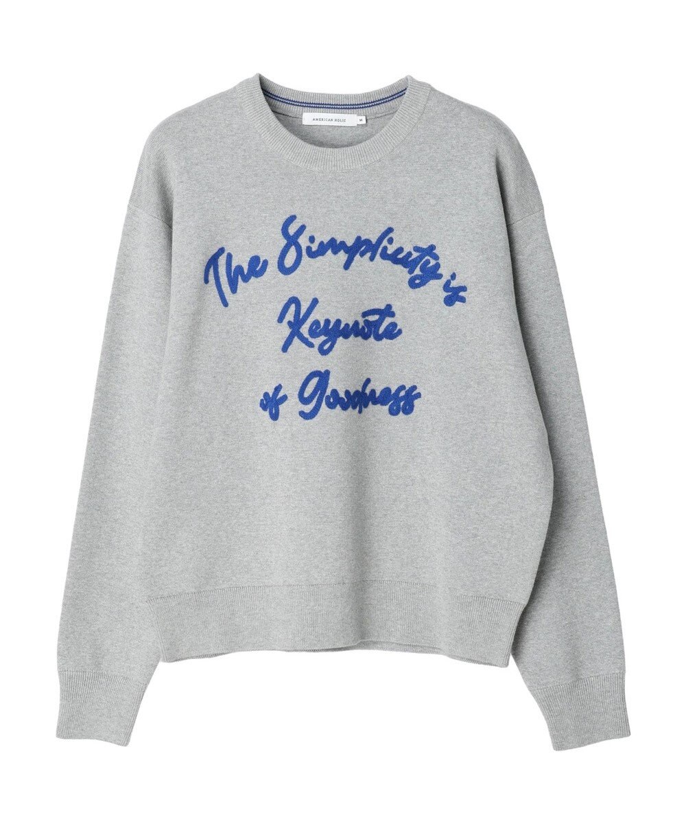 AMERICAN HOLIC サガラ刺繍ミラノリブニットプルオーバー 