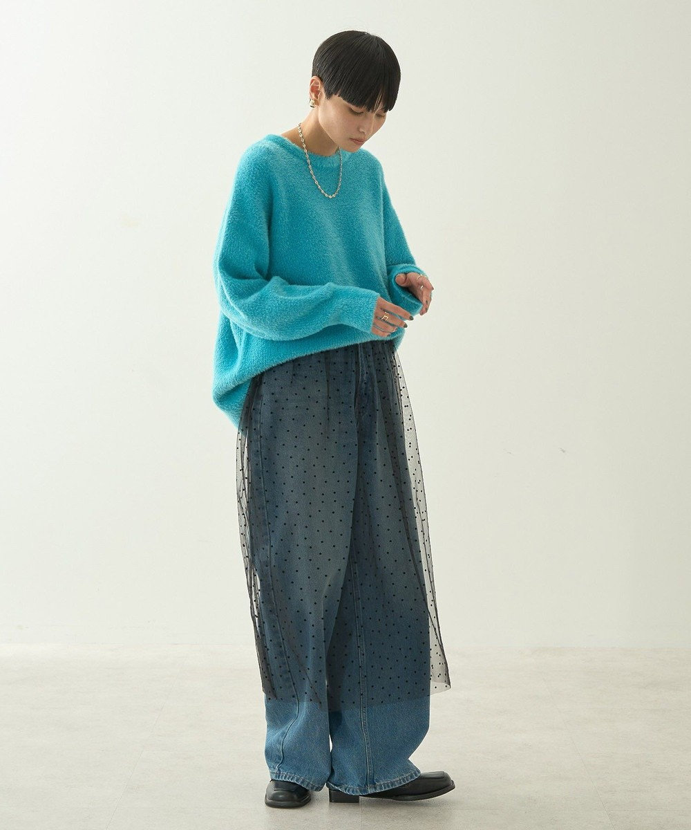 AMERICAN HOLIC ドットフロッキーレイヤードチュールスカート 