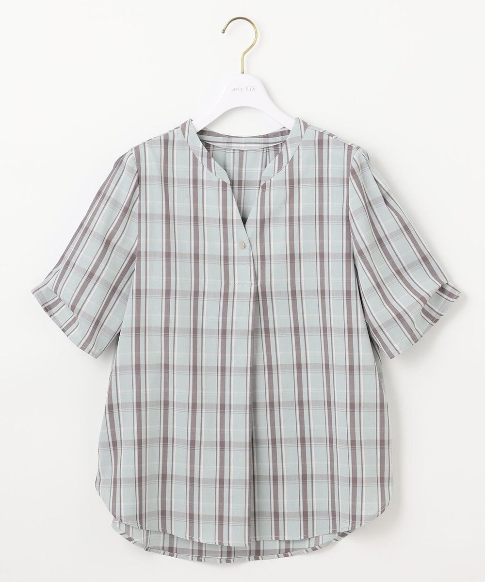 ANY SIS S 【洗える】ピケチェックT ブラウス 