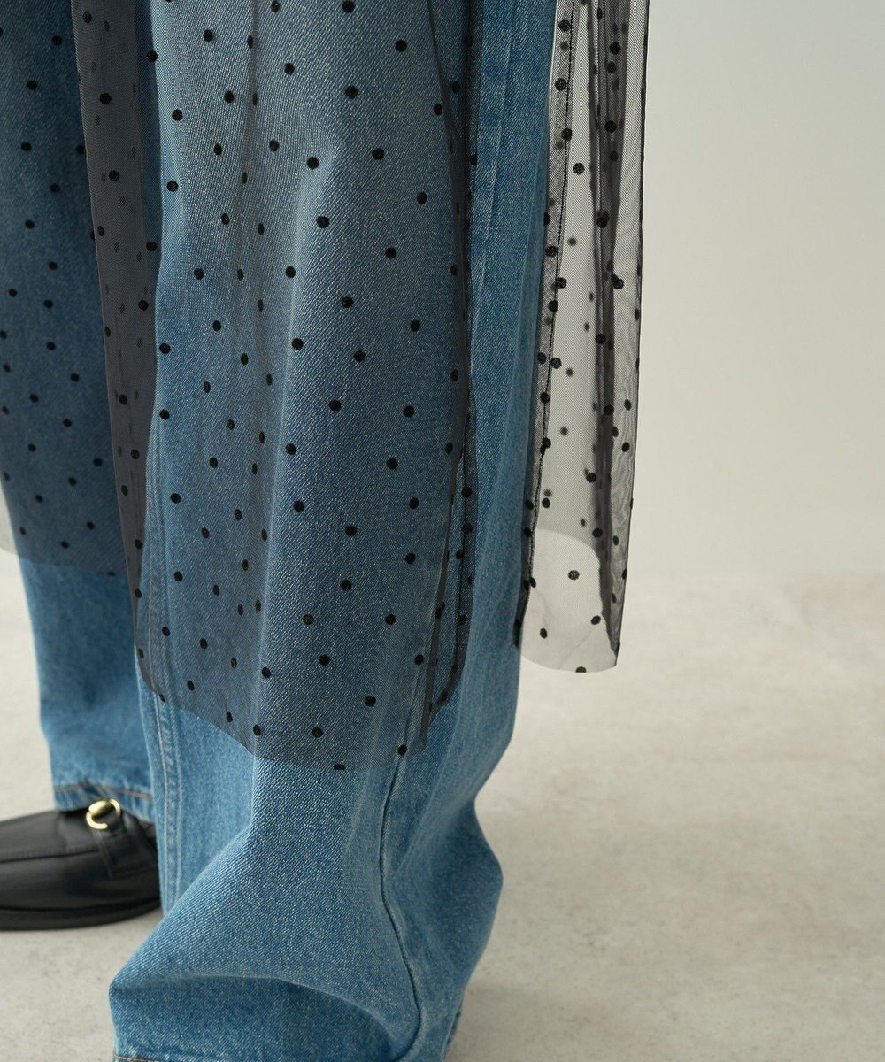 AMERICAN HOLIC ドットフロッキーレイヤードチュールスカート 