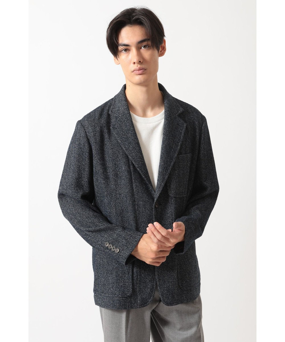 DAKS 軽量ヘリンボーン カジュアルテーラードブレザー 