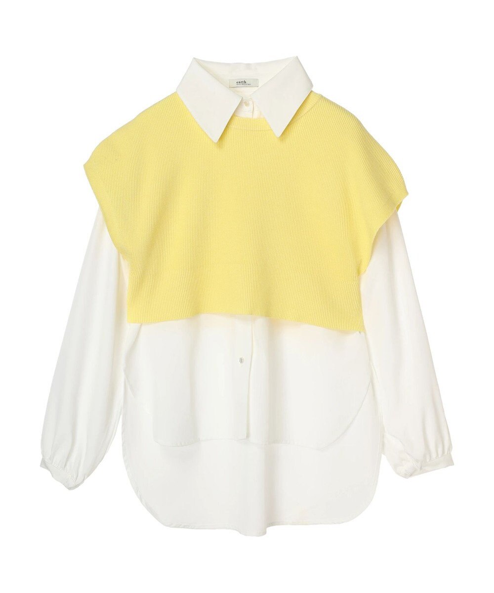 earth music&ecology ＳＥＴ２点ニットベスト＋シャツ 