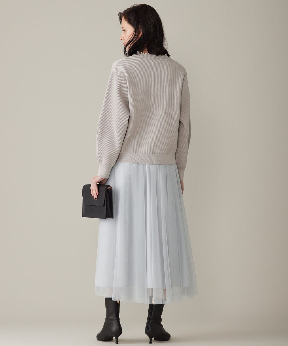 自由区 L 【洗える】パールディティール クルーネックニット 