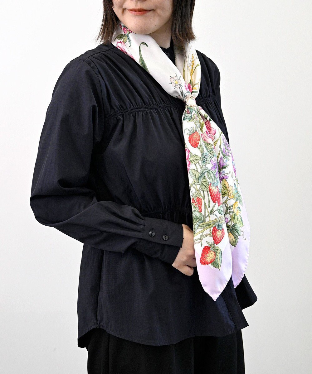 Marca ＜春の新色！＞【伝統横濱スカーフ】四季のツリー花 大判 シルクツイル スカーフ 