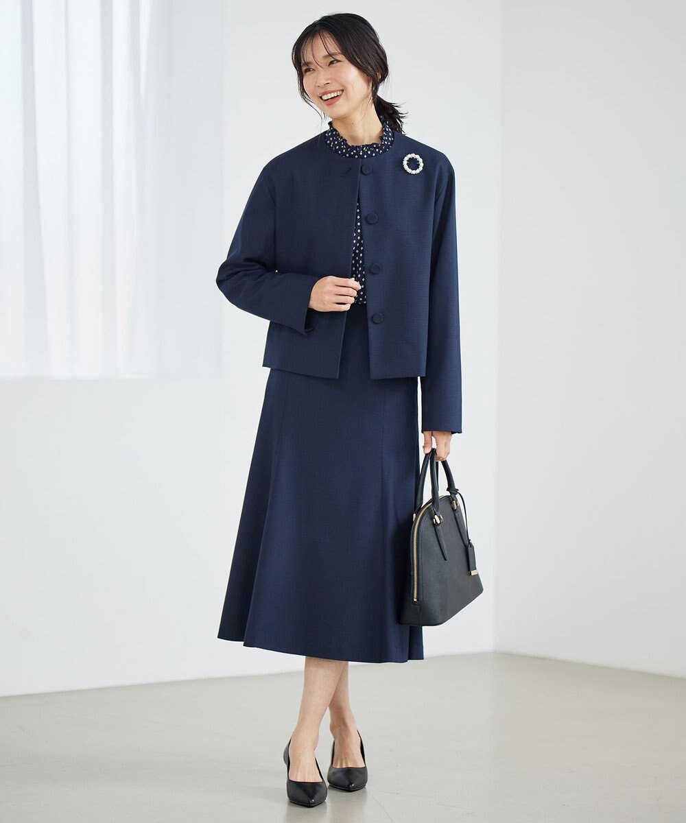 23区 L 【洗える】ジオメトリックパターン フリル ブラウス 