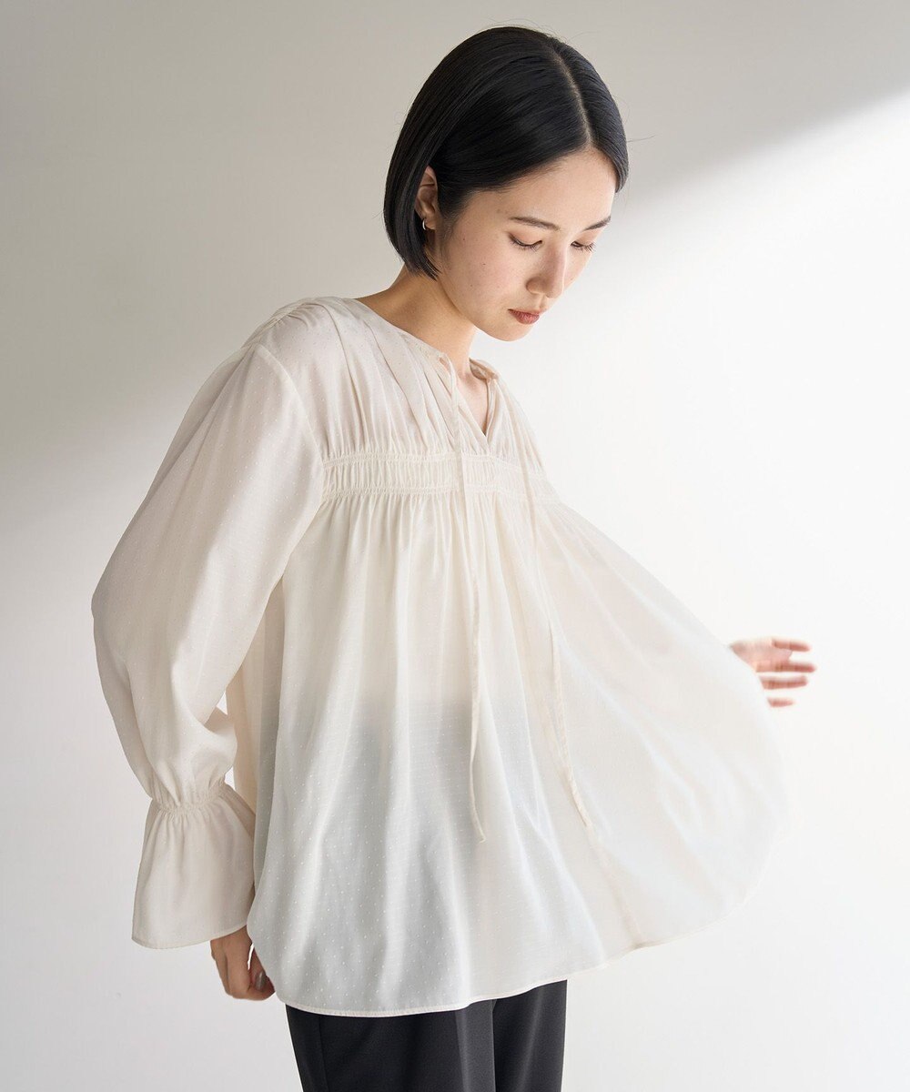 UNFILO ドビーデシン ブラウス 