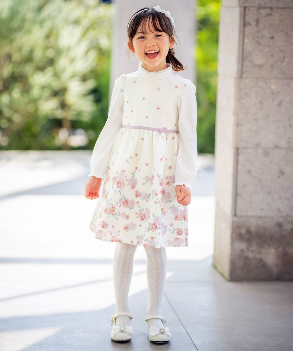 ANY KIDS フラワープリントワンピース 