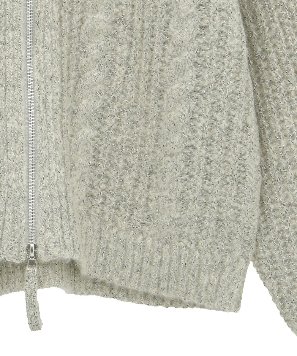 Green Parks 衿付きケーブルｚｉｐカーディガン 