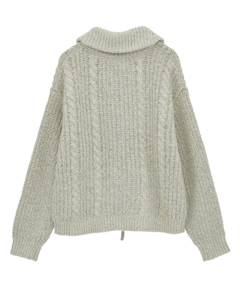 Green Parks 衿付きケーブルｚｉｐカーディガン 