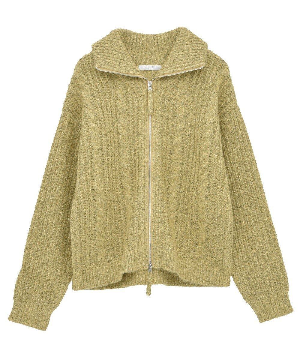 Green Parks 衿付きケーブルｚｉｐカーディガン 