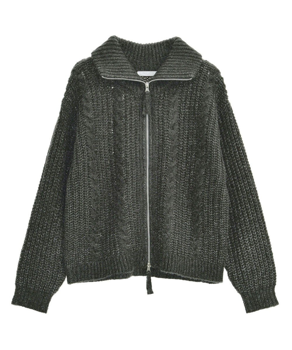 Green Parks 衿付きケーブルｚｉｐカーディガン 