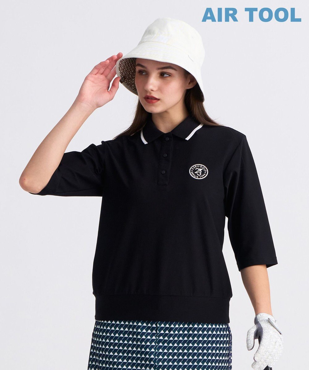 23区GOLF 【WOMEN】AIR TOOL七分袖ポロシャツ 