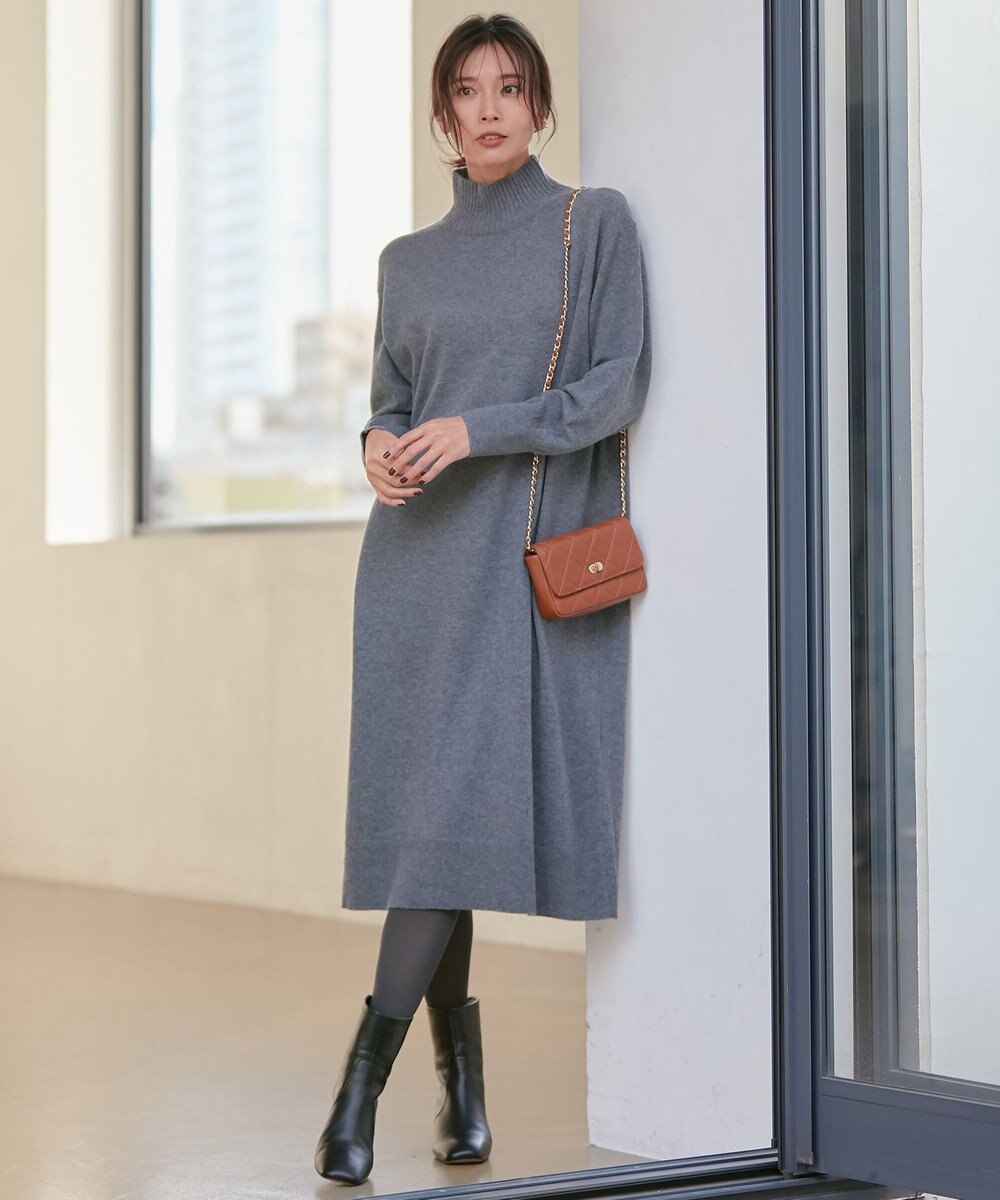 23区 【CLASSY.12月号掲載】】ウールカシミヤブレンド ハイネック ワンピース 