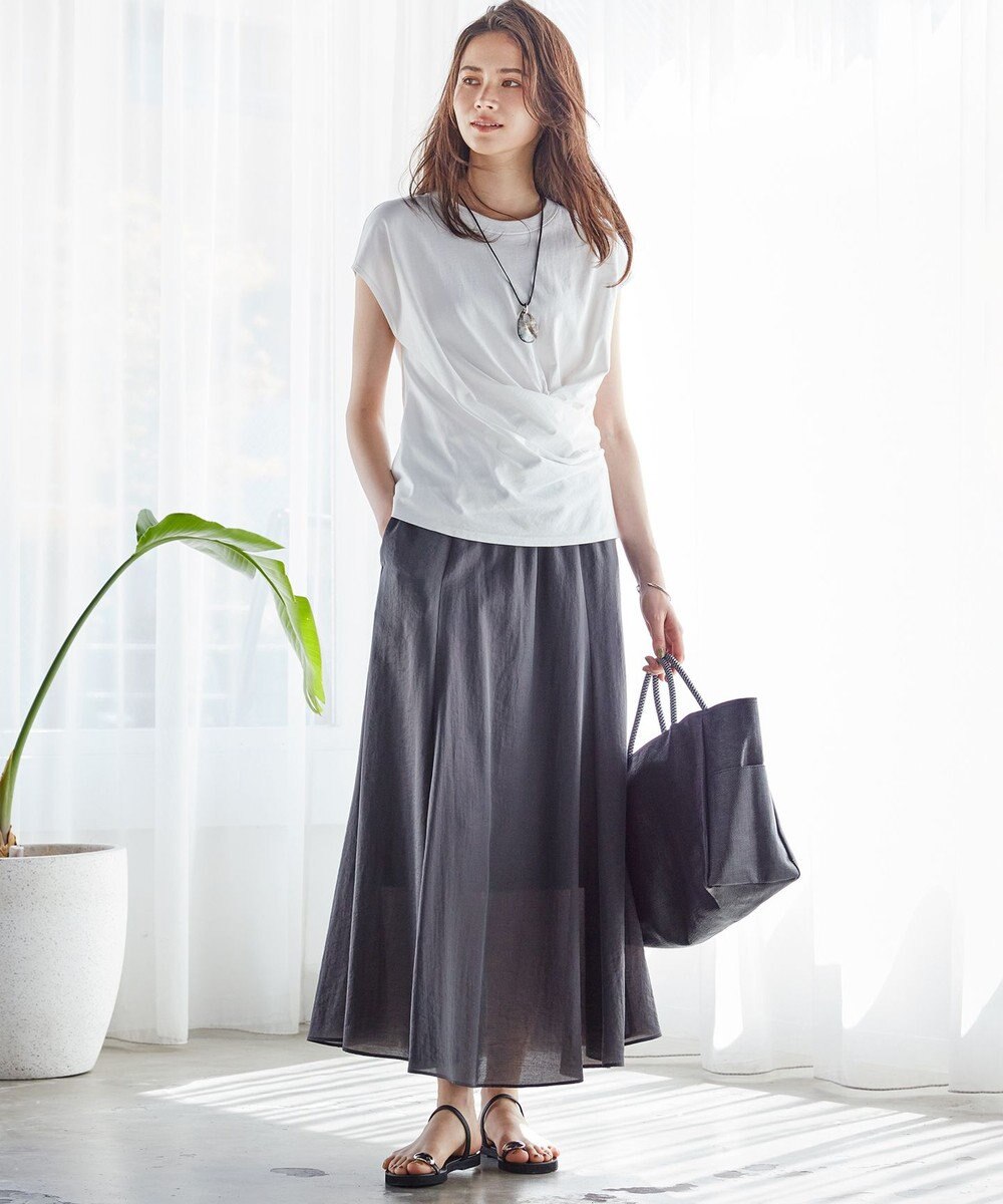 23区 【SLOW/一部店舗限定】MVSコットン カシュクールデザイン Tシャツ 