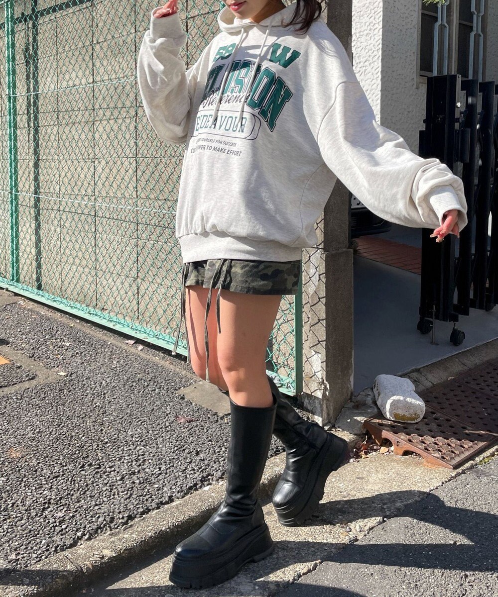 WEGO ロゴビッグプルパーカー 