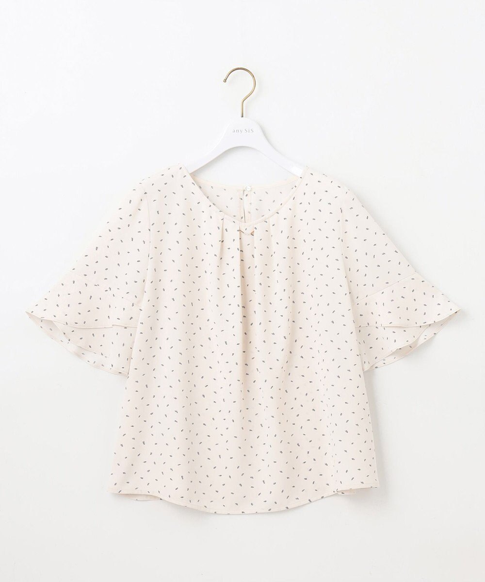 ANY SIS L 【洗える】ラッフルフレアビジュー ブラウス 
