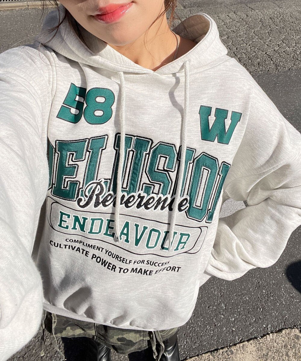 WEGO ロゴビッグプルパーカー 