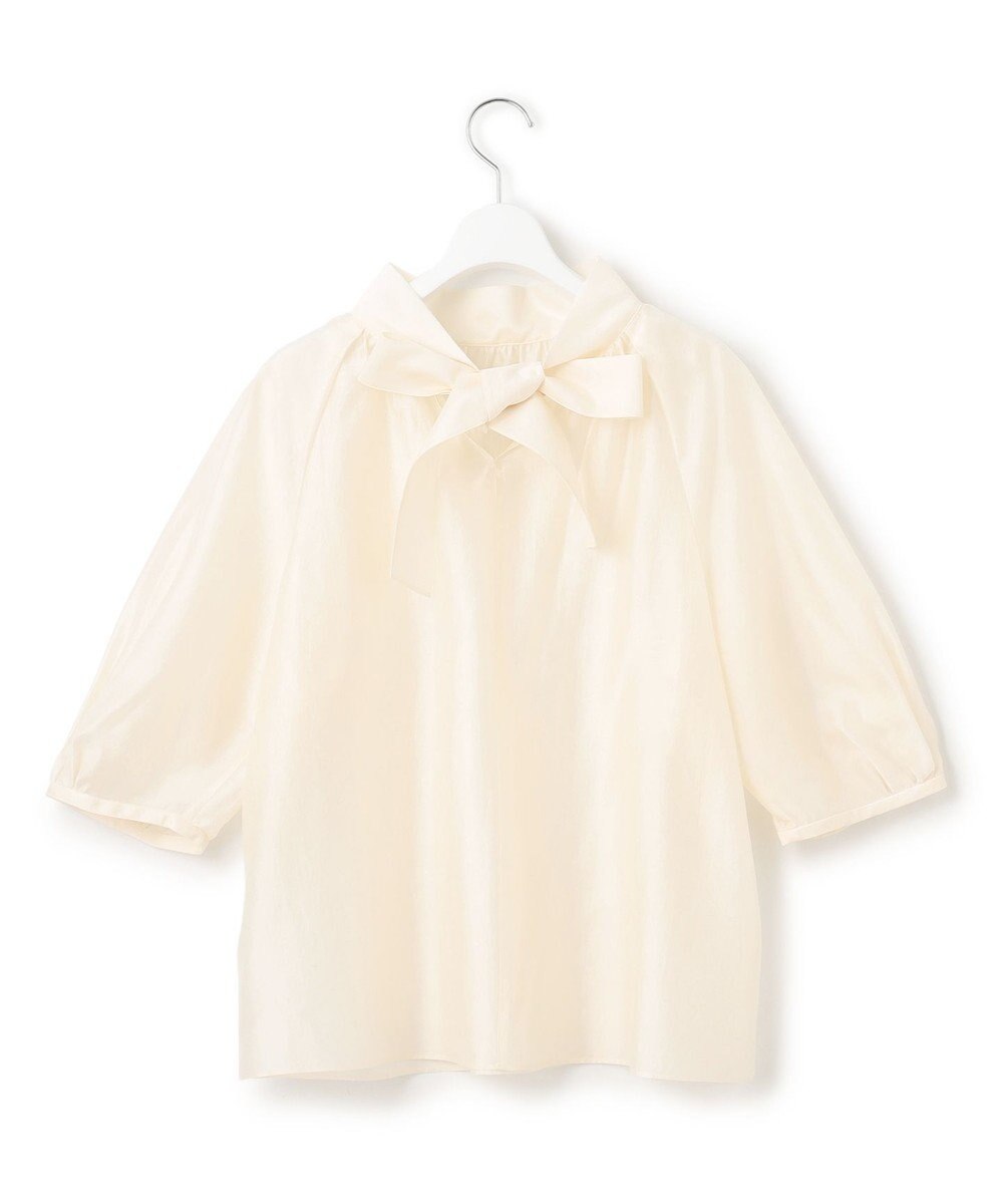 23区 L 【WEB&一部店舗限定/洗える】ライトシアーミクスチャー ボウタイ ブラウス 