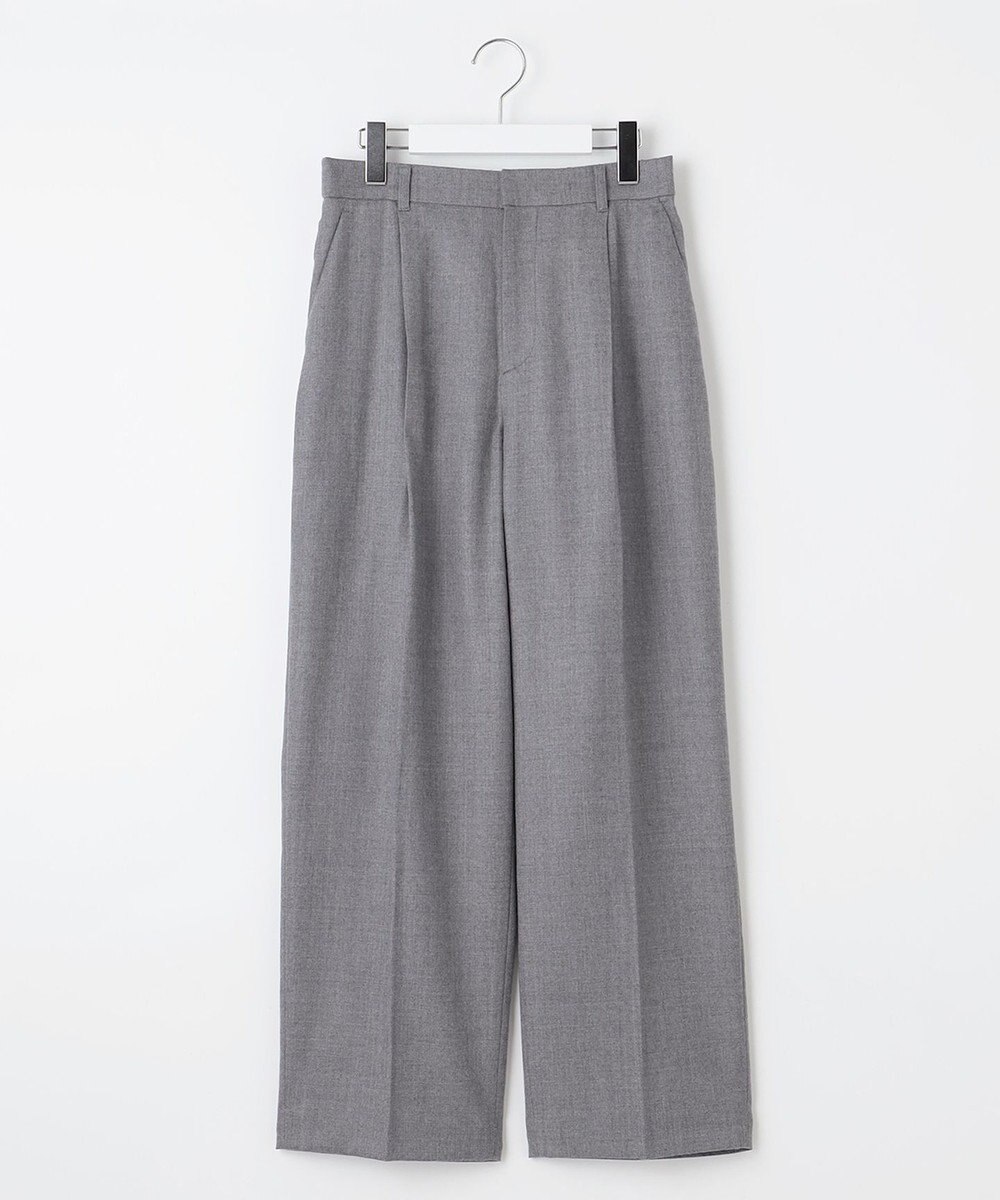 自由区 【洗える】ウォッシャブルウールサキソニーワイド パンツ 